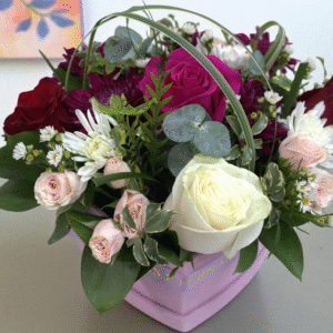 heart-shape box roses